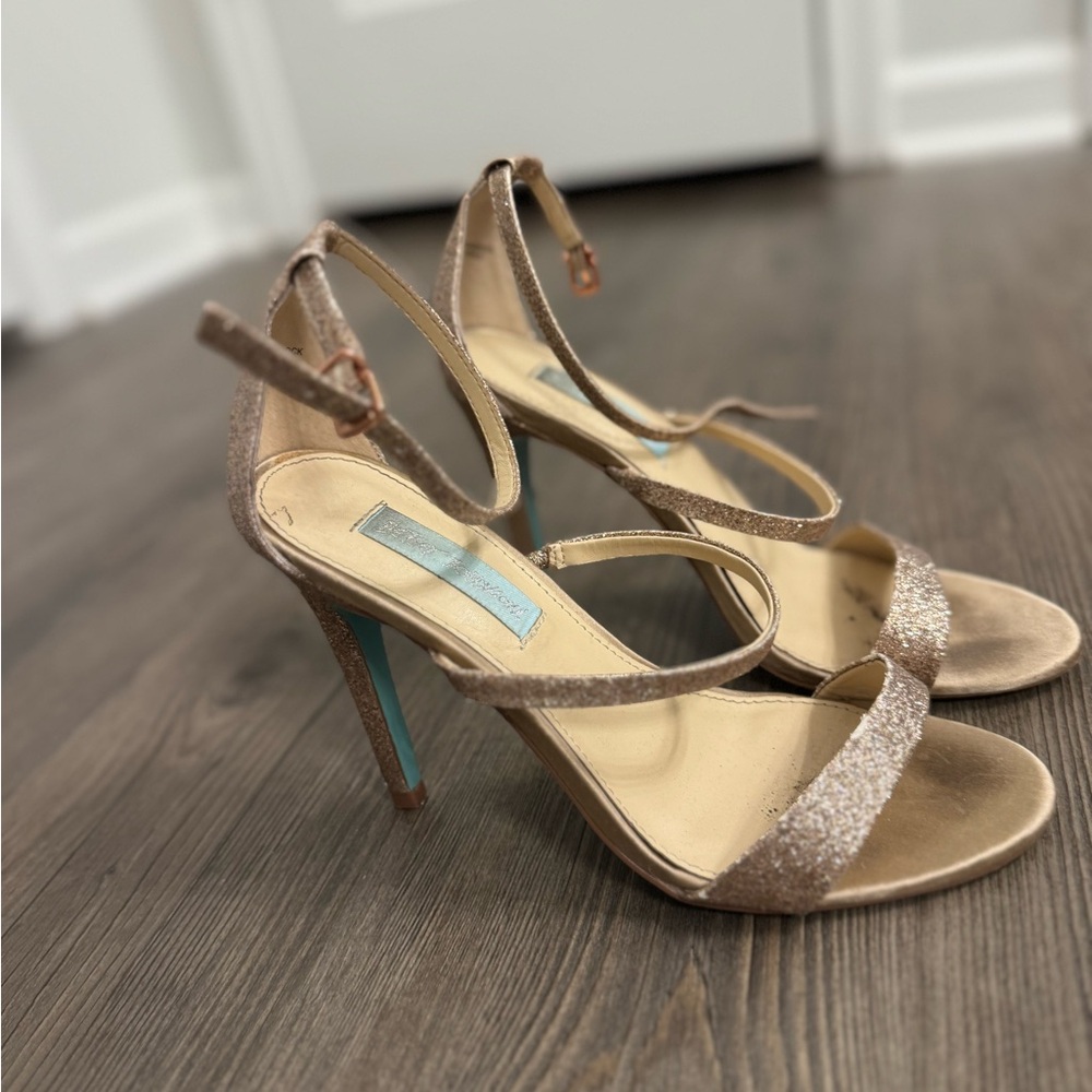 Betsey Johnson Glittery Tan Heels